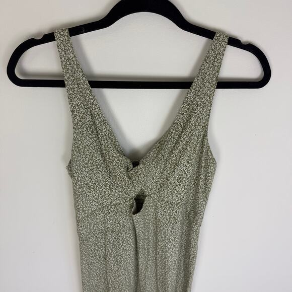 Abercrombie & Fitch Womens Floral Twist Cutout Sleeveless Green Jumpsuit Small - Picture 4 of 10